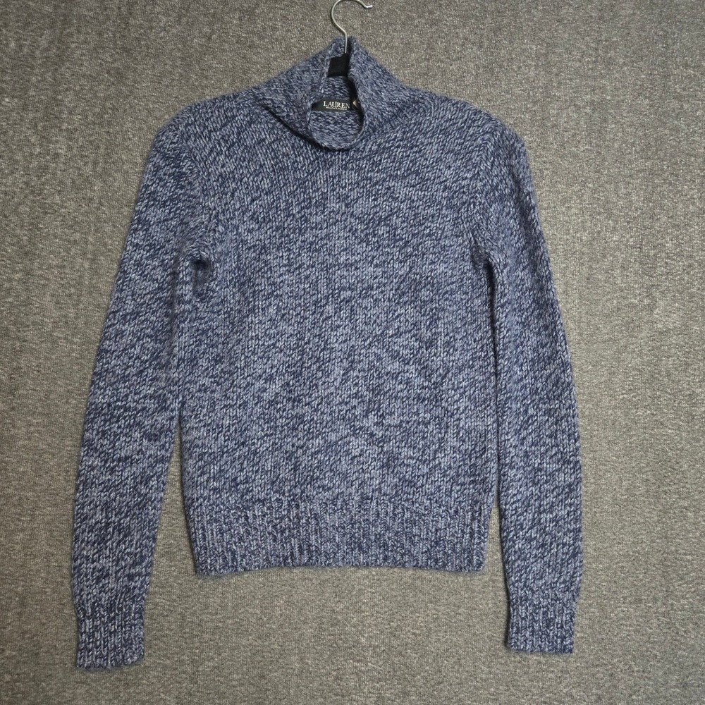 Lauren Ralph Lauren Wool Blend Turtle Neck Sweater Blue XS Extra Small